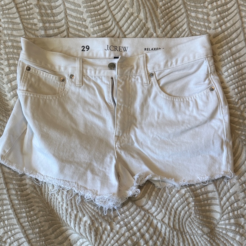 J. Crew Women's Relaxed White Jean Shorts